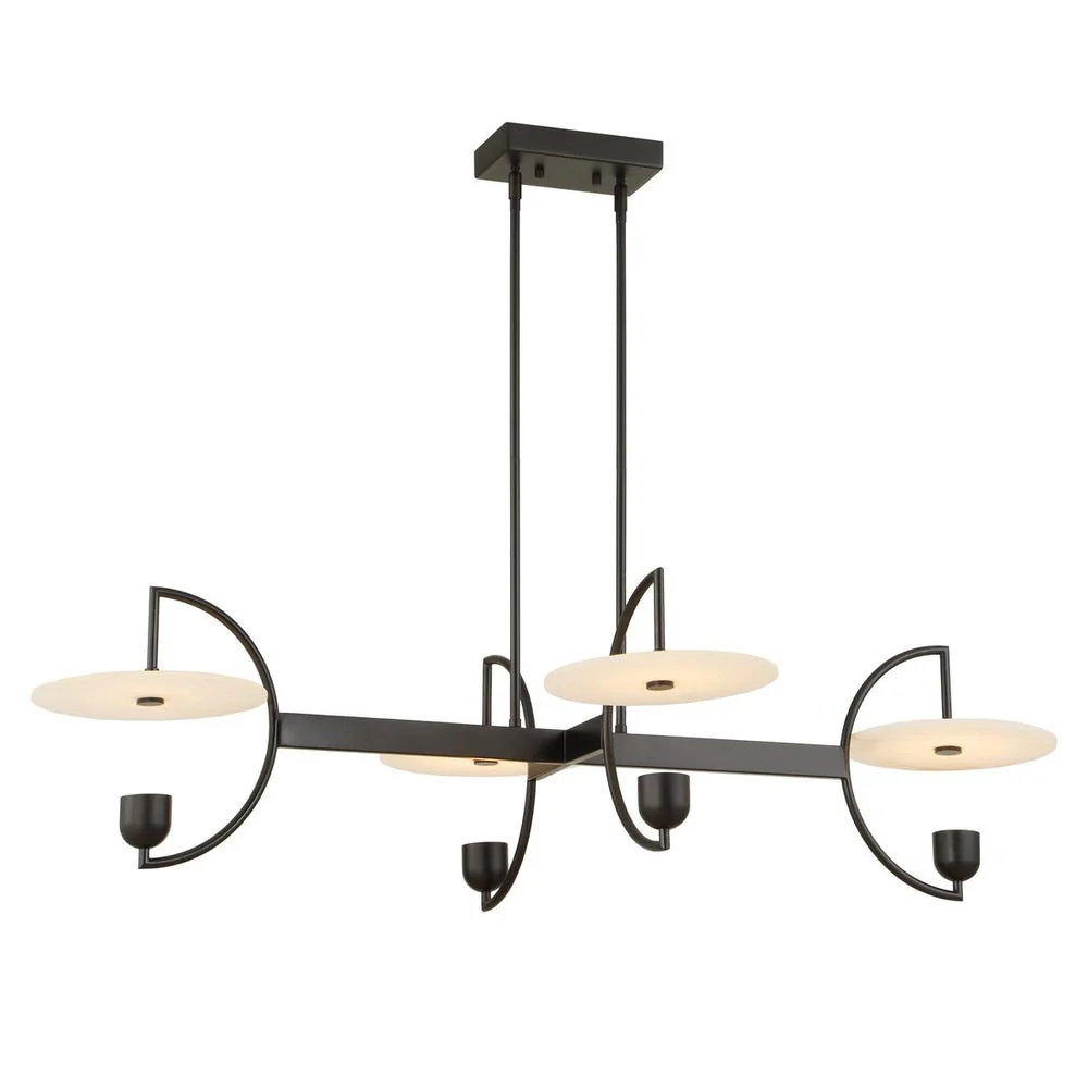 Uttermost Kyoto Alabaster Disks 4 Light LED Chandelier - Image 2