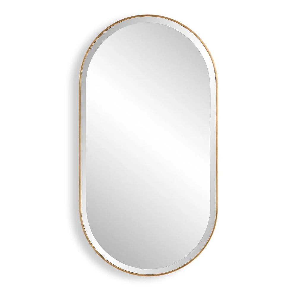 Uttermost Lago Iron Antique Golden Bronze Oval Mirror - Image 5