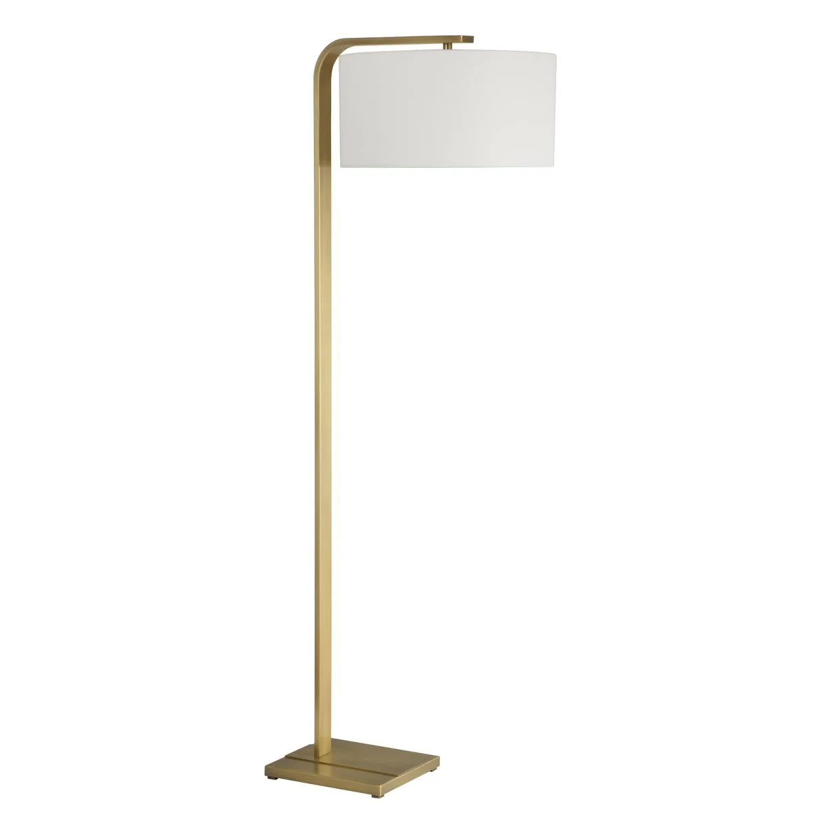 Uttermost Laight Antique Brass Floor Lamp With White Linen Shade - Image 3