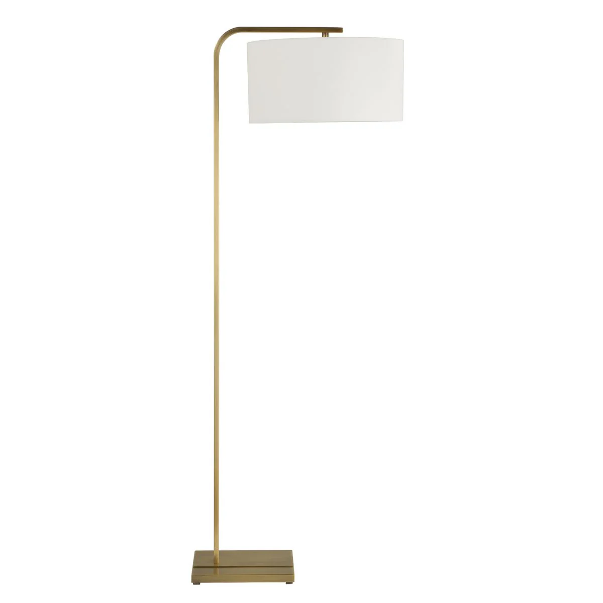 Uttermost Laight Antique Brass Floor Lamp With White Linen Shade - Image 5