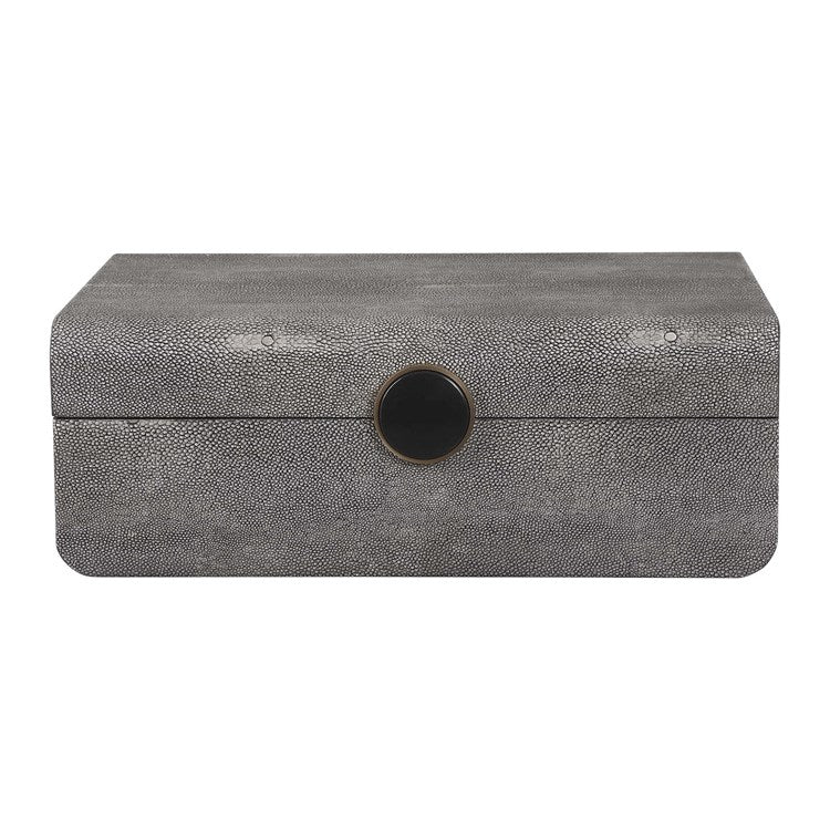 Uttermost Lalique Smoke Gray Faux Shagreen Decorative Box - Image 5