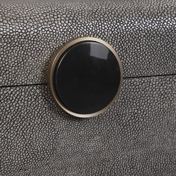 Uttermost Lalique Smoke Gray Faux Shagreen Decorative Box - Image 6