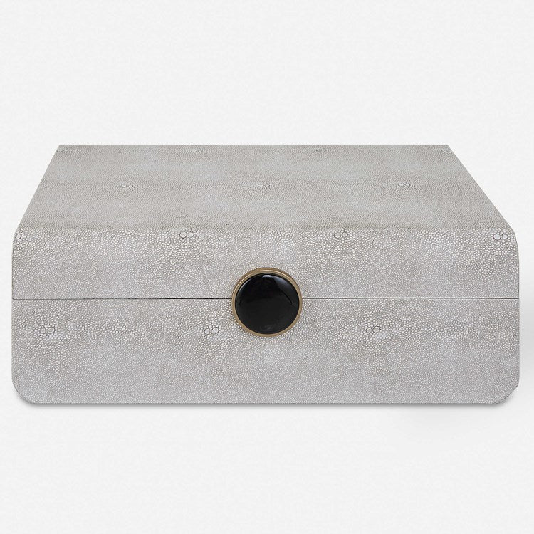 Uttermost Lalique White Faux Shagreen Decorative Box - Image 2
