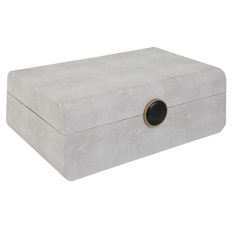 Uttermost Lalique White Faux Shagreen Decorative Box - Image 3