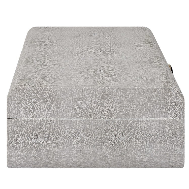 Uttermost Lalique White Faux Shagreen Decorative Box - Image 5