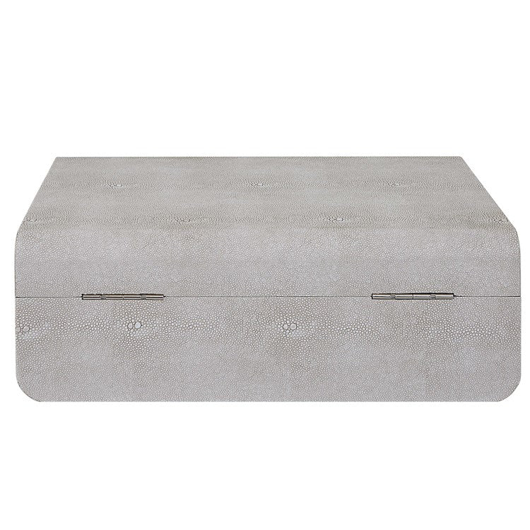 Uttermost Lalique White Faux Shagreen Decorative Box - Image 6