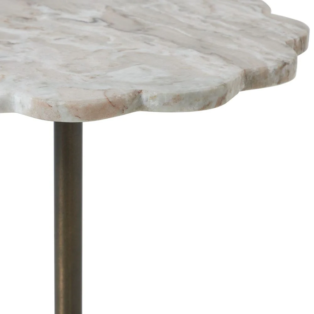 Uttermost Lana Scalloped Marble Top Drink Table - Image 4