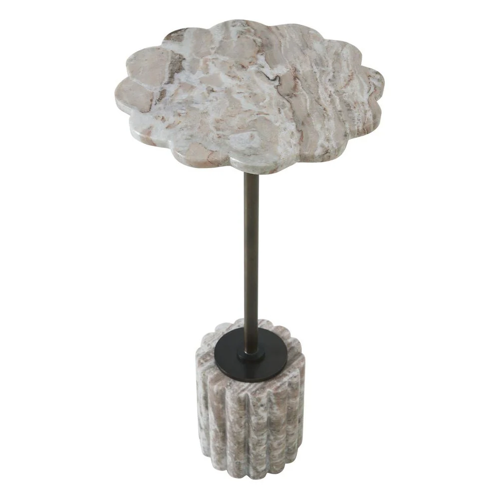 Uttermost Lana Scalloped Marble Top Drink Table - Image 5