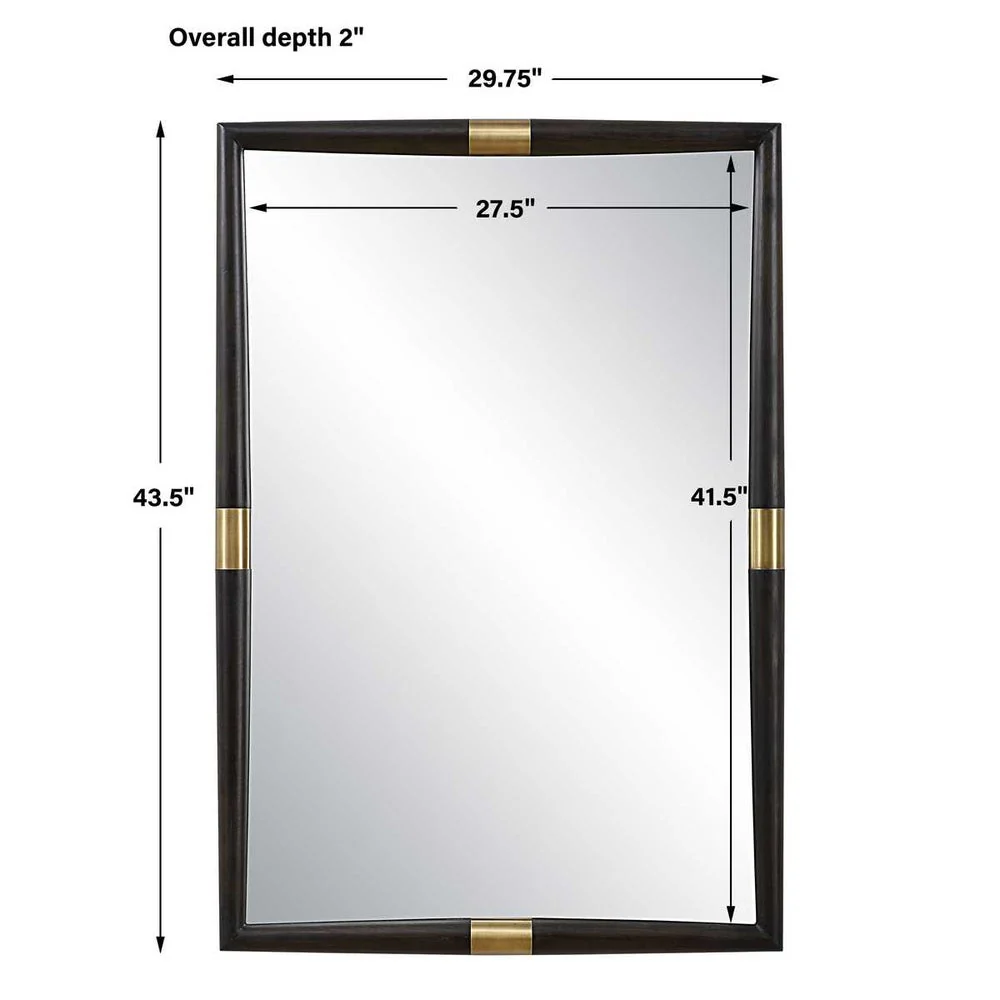 Uttermost Larkin Dark Oak Wood Framed Mirror - Image 5
