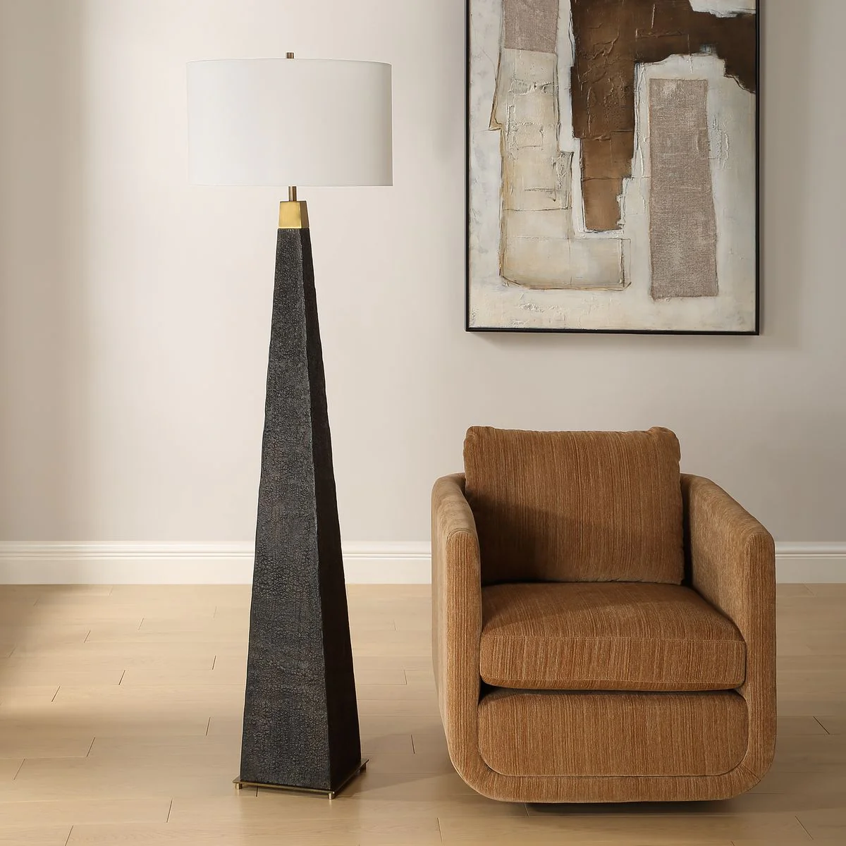 Uttermost Lathey Burned Wood Floor Lamp - Image 2