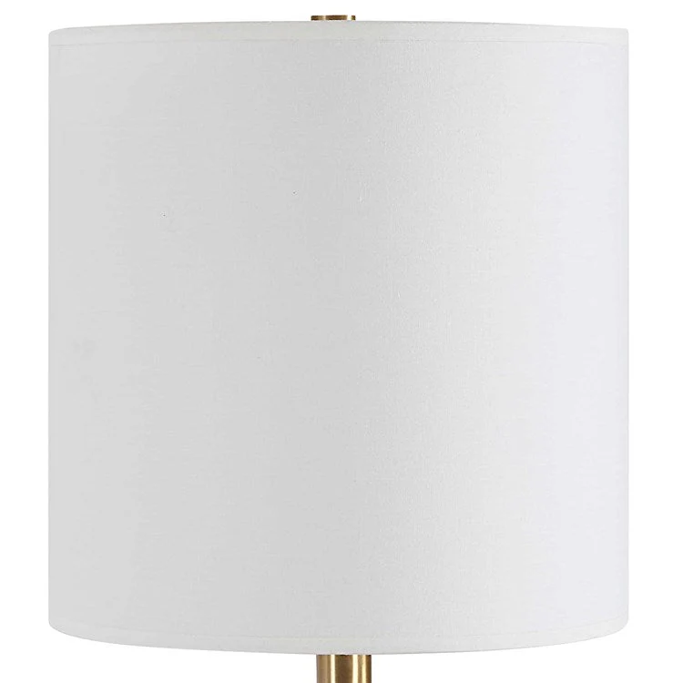 Uttermost Lautoka Brass Buffet Lamp With White Linen Shade - Image 5