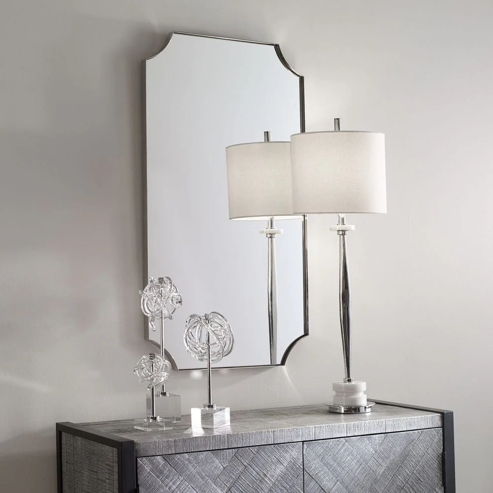 Uttermost Lennox Stainless Steel Frame Polished Nickel Mirror - Image 2