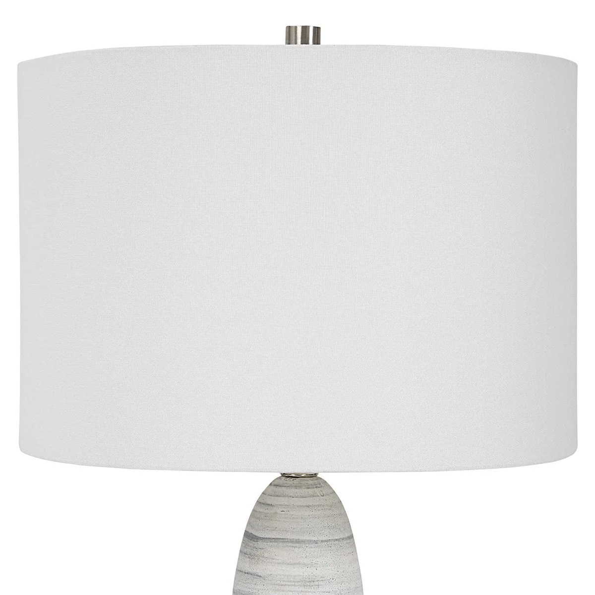 Uttermost Levadia White Glazed Ceramic Table Lamp With White Drum Shade - Image 6