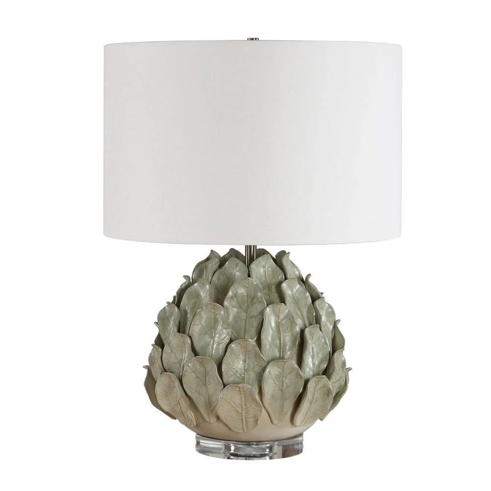 Uttermost Levlyn Flowing Leaves Aloe Green Glazed Table Lamp - Image 3