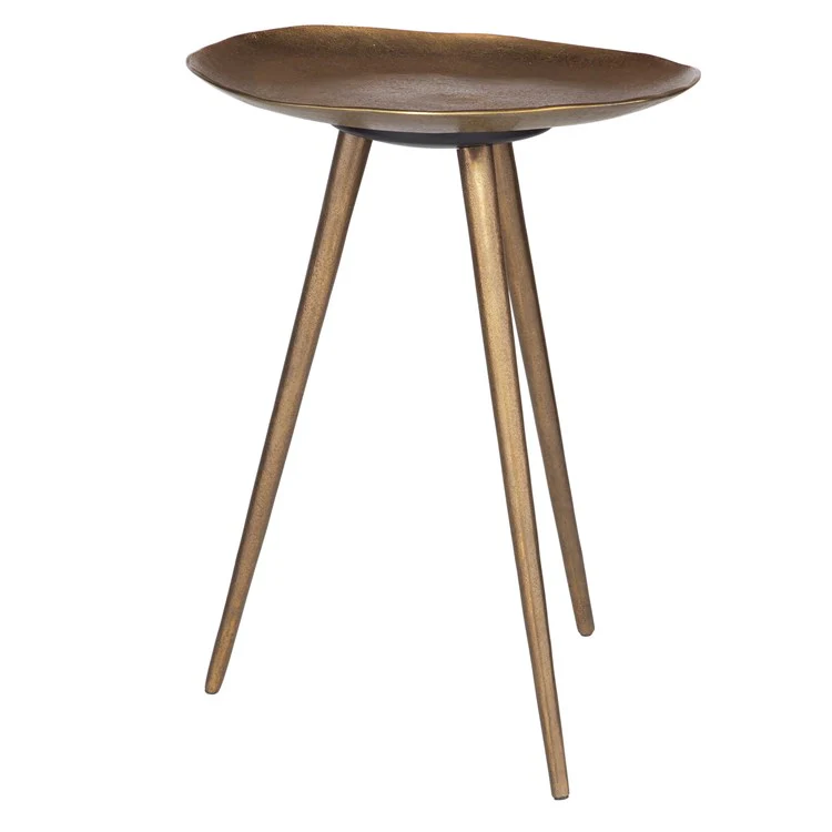 Uttermost Lily Pad Antique Brass Finish Accent Table - Image 3
