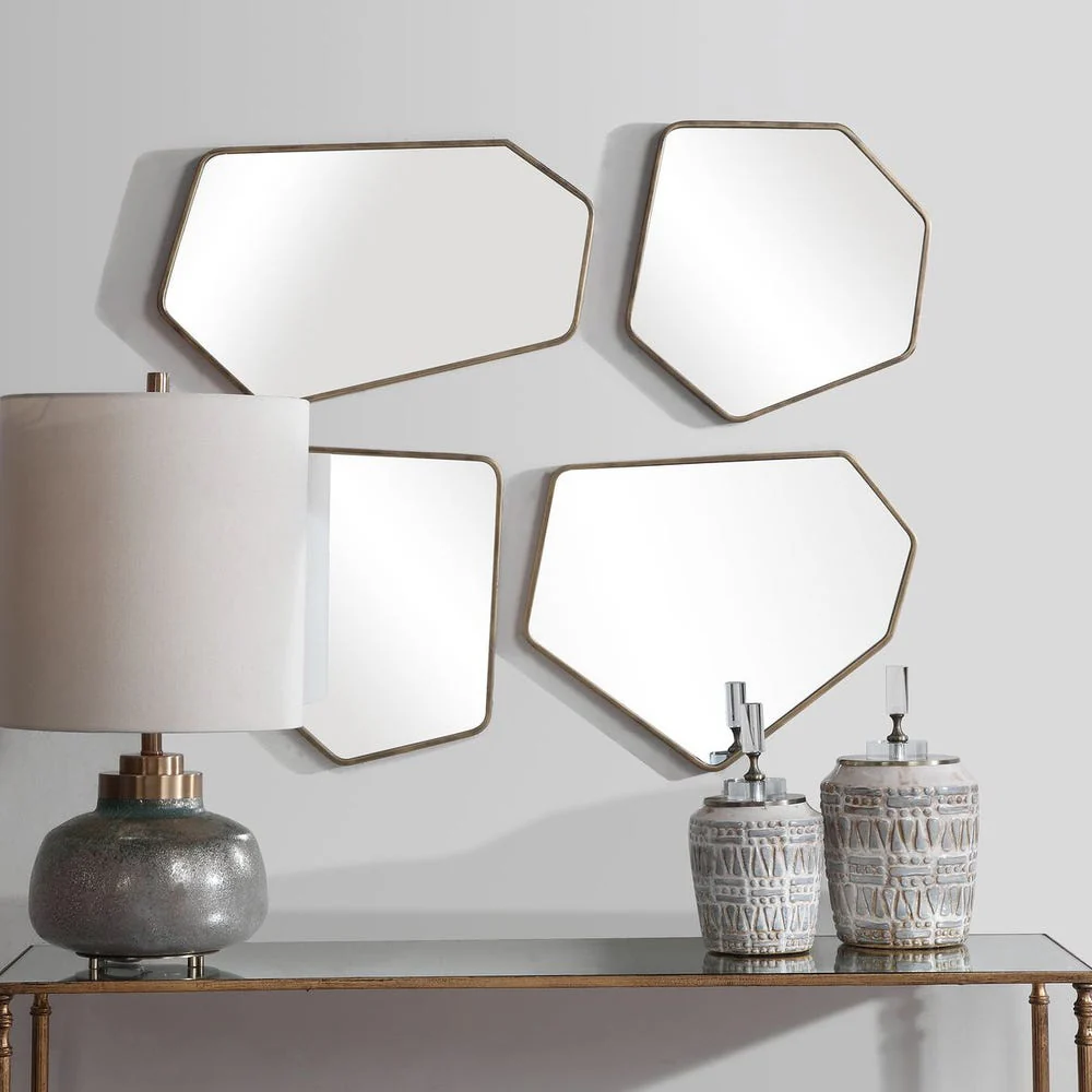 Uttermost Linneah Scandinavian Aged Gold Mirrors ~ Set Of 4 - Image 2