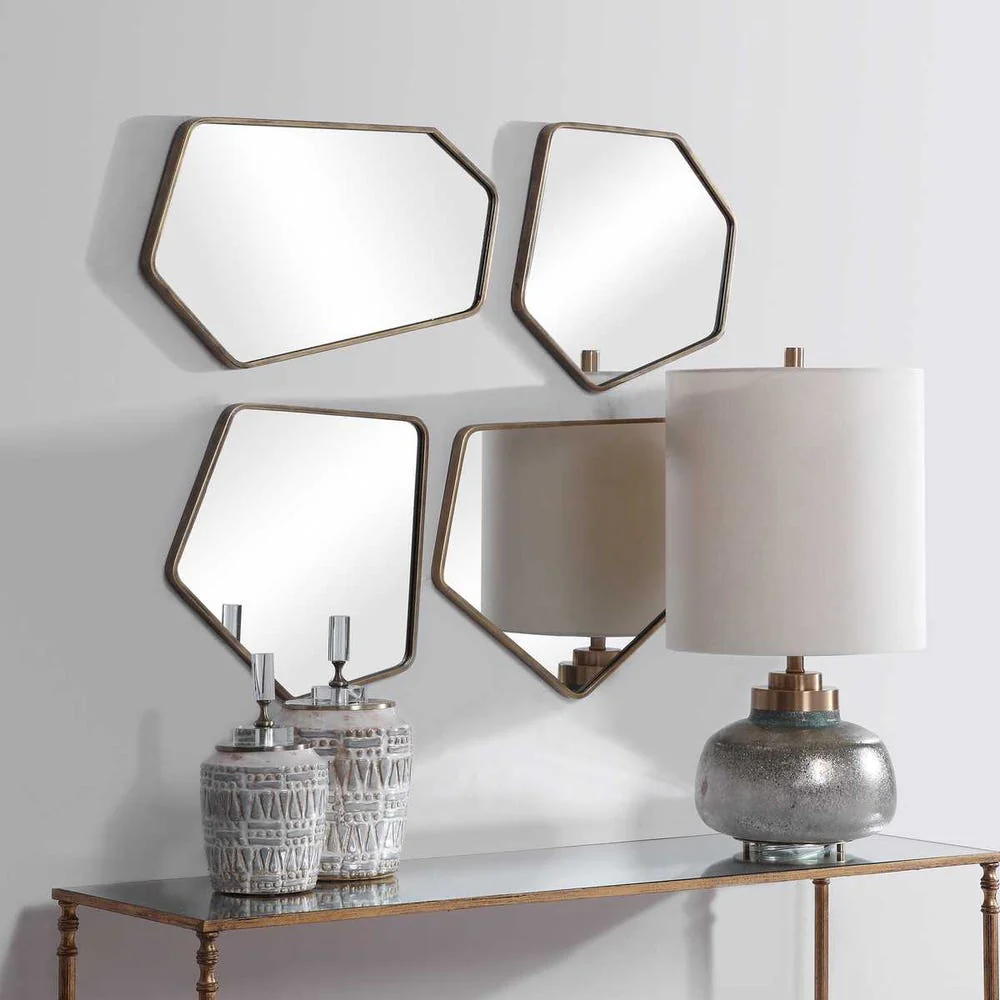 Uttermost Linneah Scandinavian Aged Gold Mirrors ~ Set Of 4 - Image 5