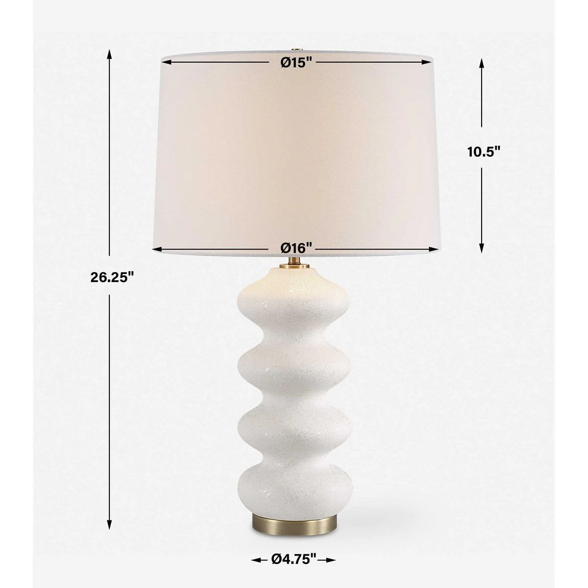 Uttermost Liora White Glazed Porcelain Table Lamp With Linen Shade - Image 5