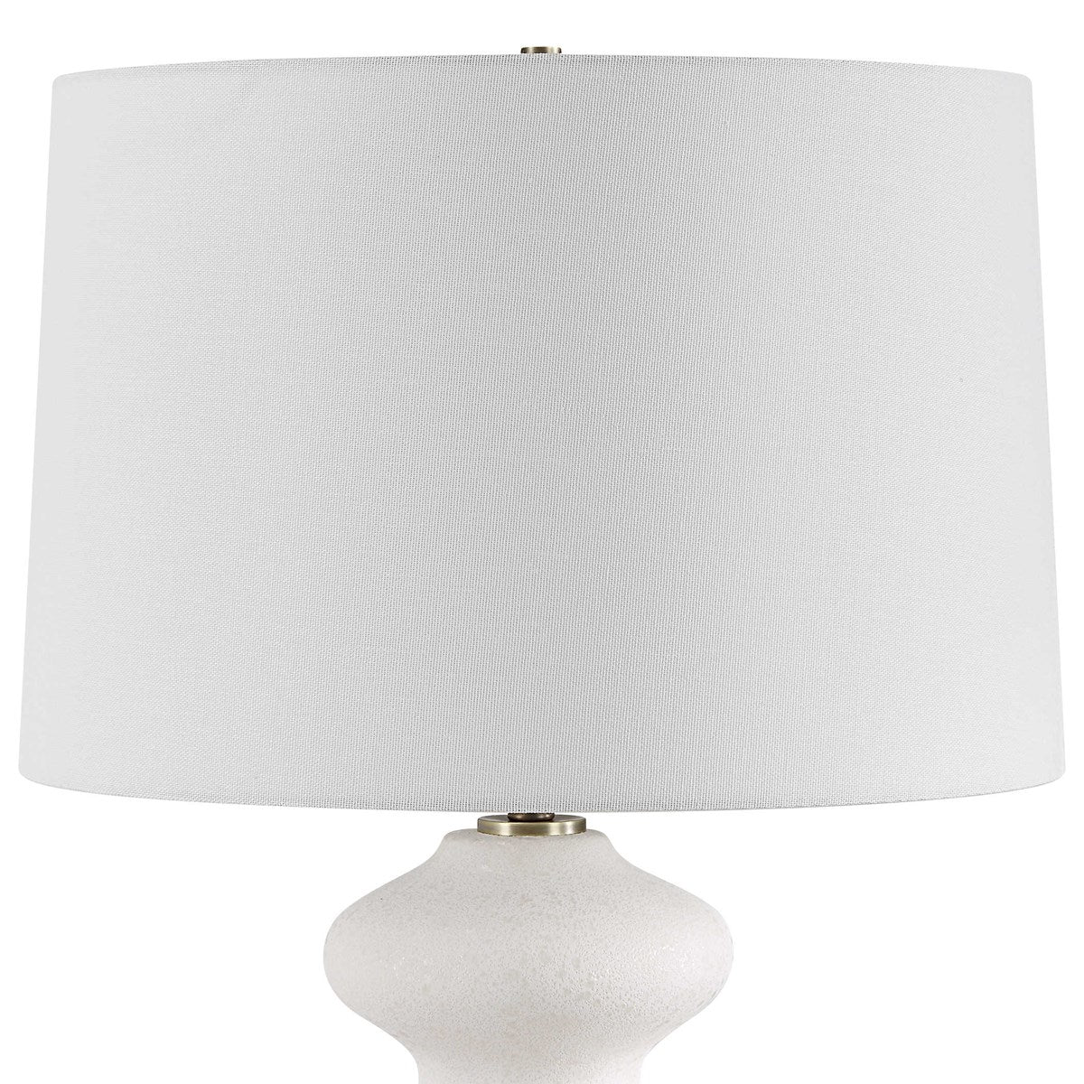 Uttermost Liora White Glazed Porcelain Table Lamp With Linen Shade - Image 7