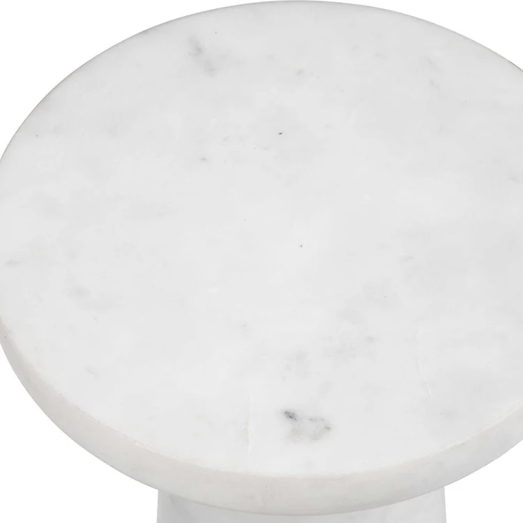 Uttermost Lirra White Marble Drink Table - Image 2