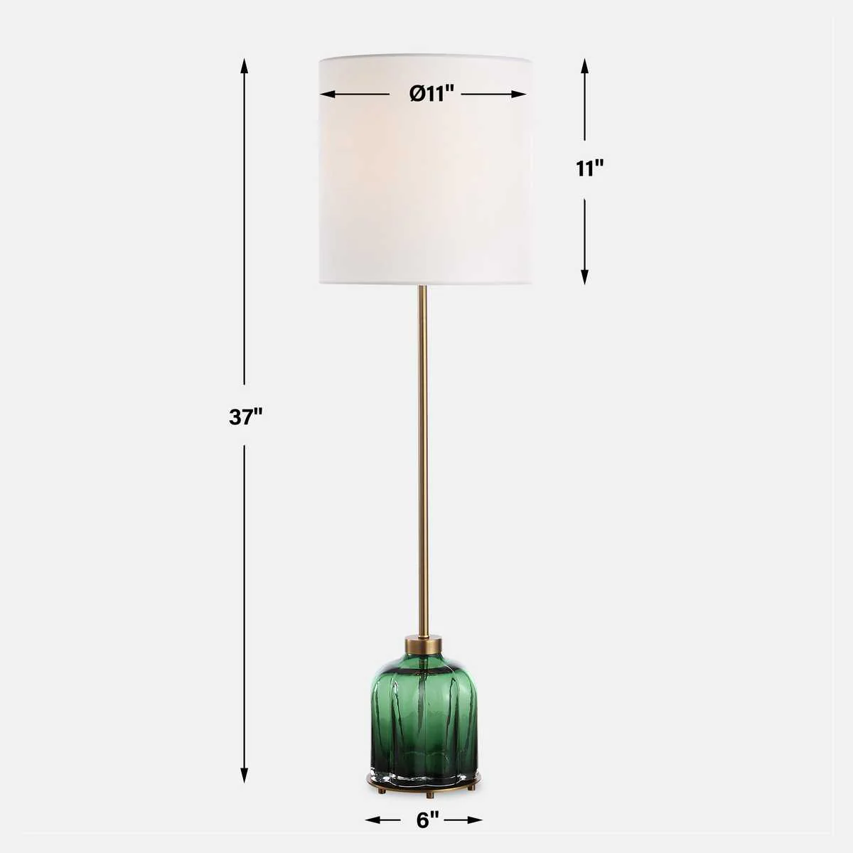 Uttermost Lois Emerald Glass Buffet Lamp - Image 7