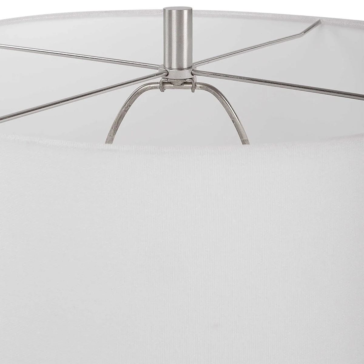 Uttermost Loop White Glazed Ceramic Table Lamp With Linen Shade - Image 7