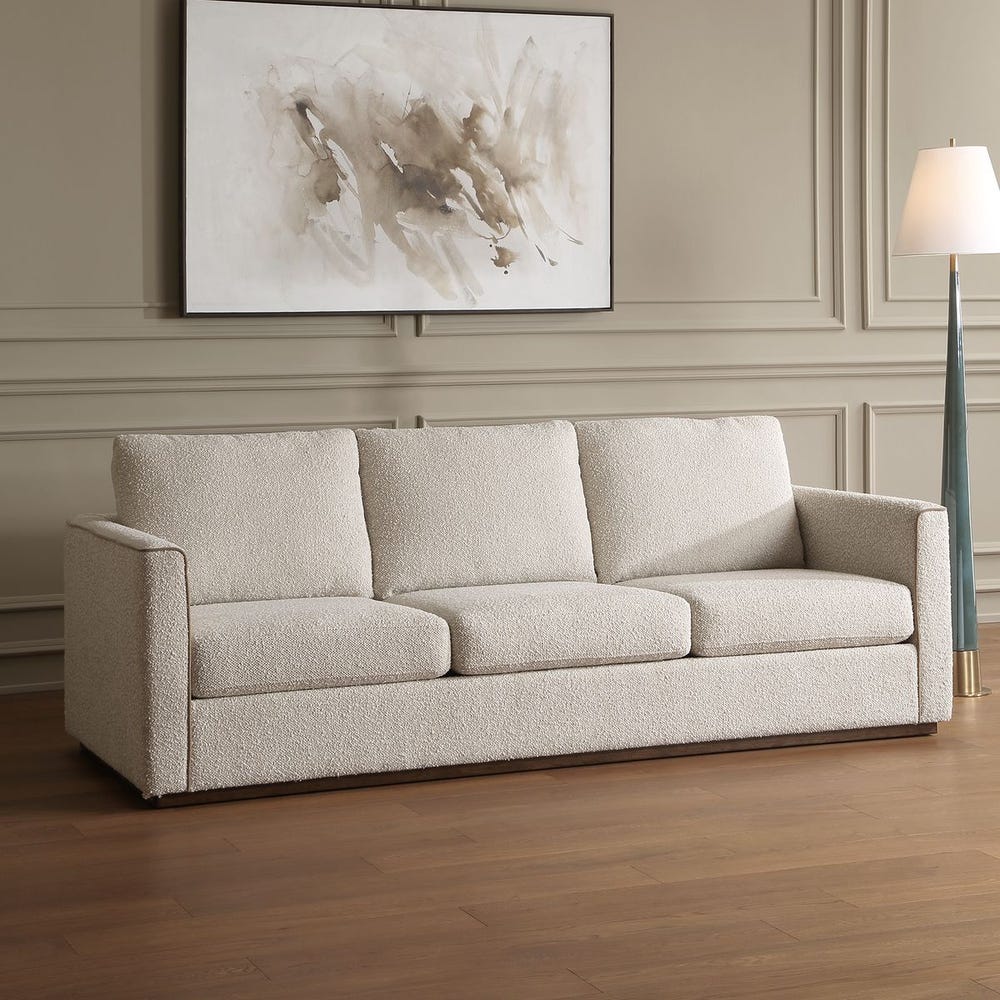 Uttermost Lorien Upholstered Looped Cream Boucle Sofa