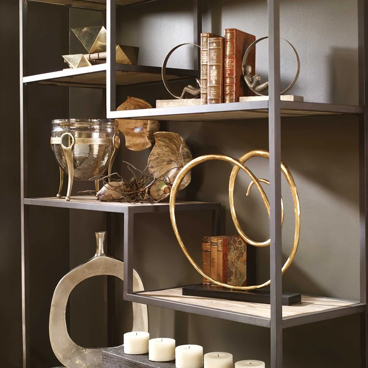 Uttermost Lounging Reader Antiqued Silver Leaf Bookends - Image 5