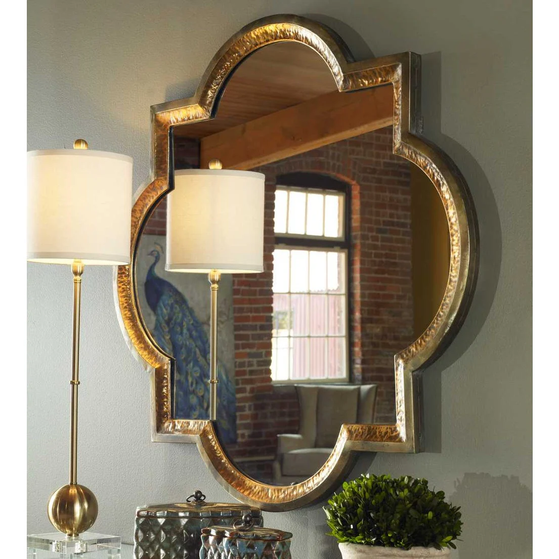 Uttermost Lourosa Quatrefoil Champagne Silver Mirror - Image 4