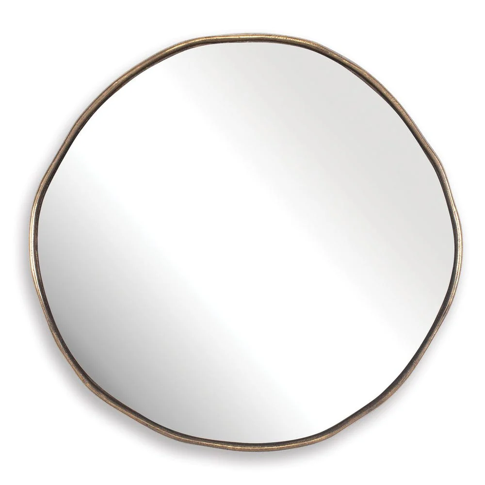 Uttermost Lowen Antique Brass Round Mirror