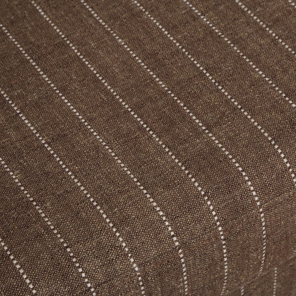 Uttermost Luisa Teak Brown With Linen Pinstripe Swivel Chair - Image 8