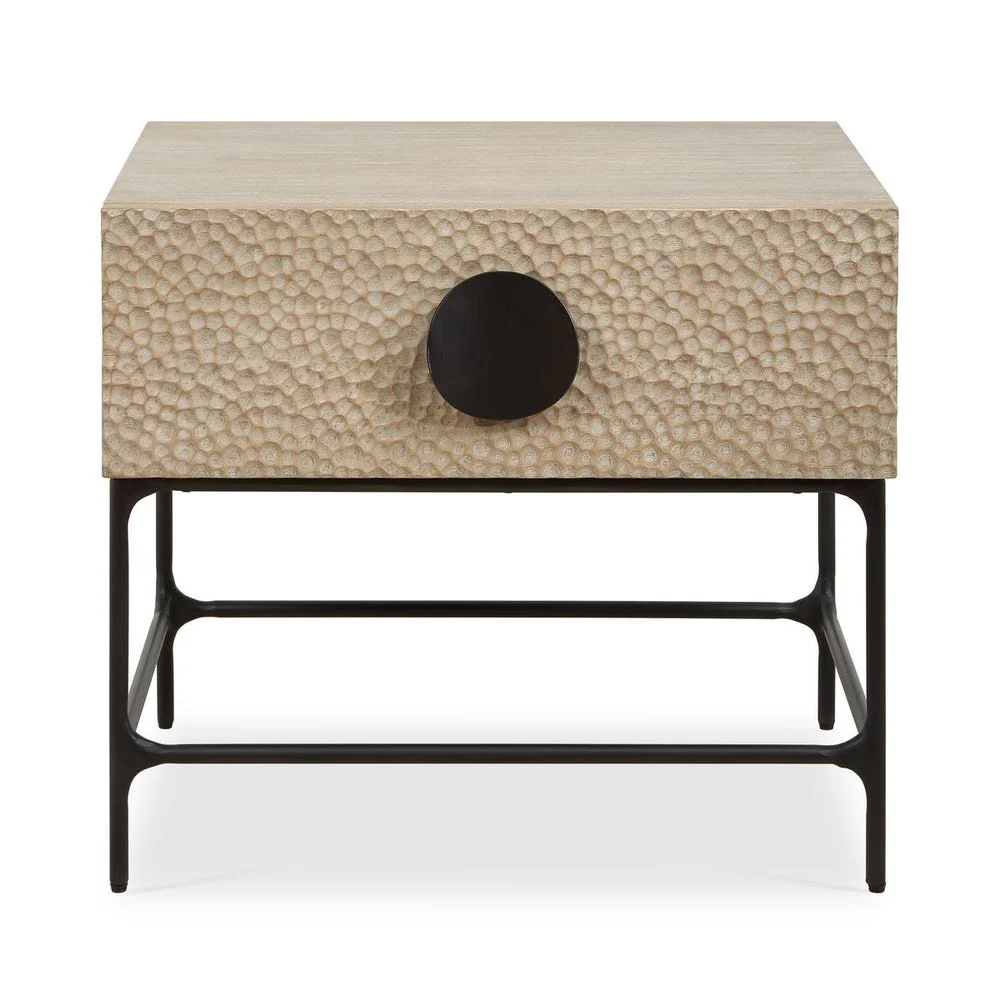Uttermost Lunar Natural Oak And Solid Black Iron Side Table - Image 3