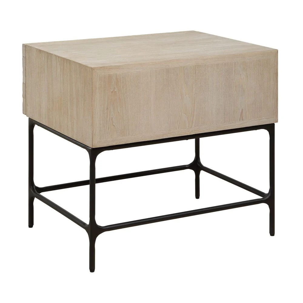 Uttermost Lunar Natural Oak And Solid Black Iron Side Table - Image 6