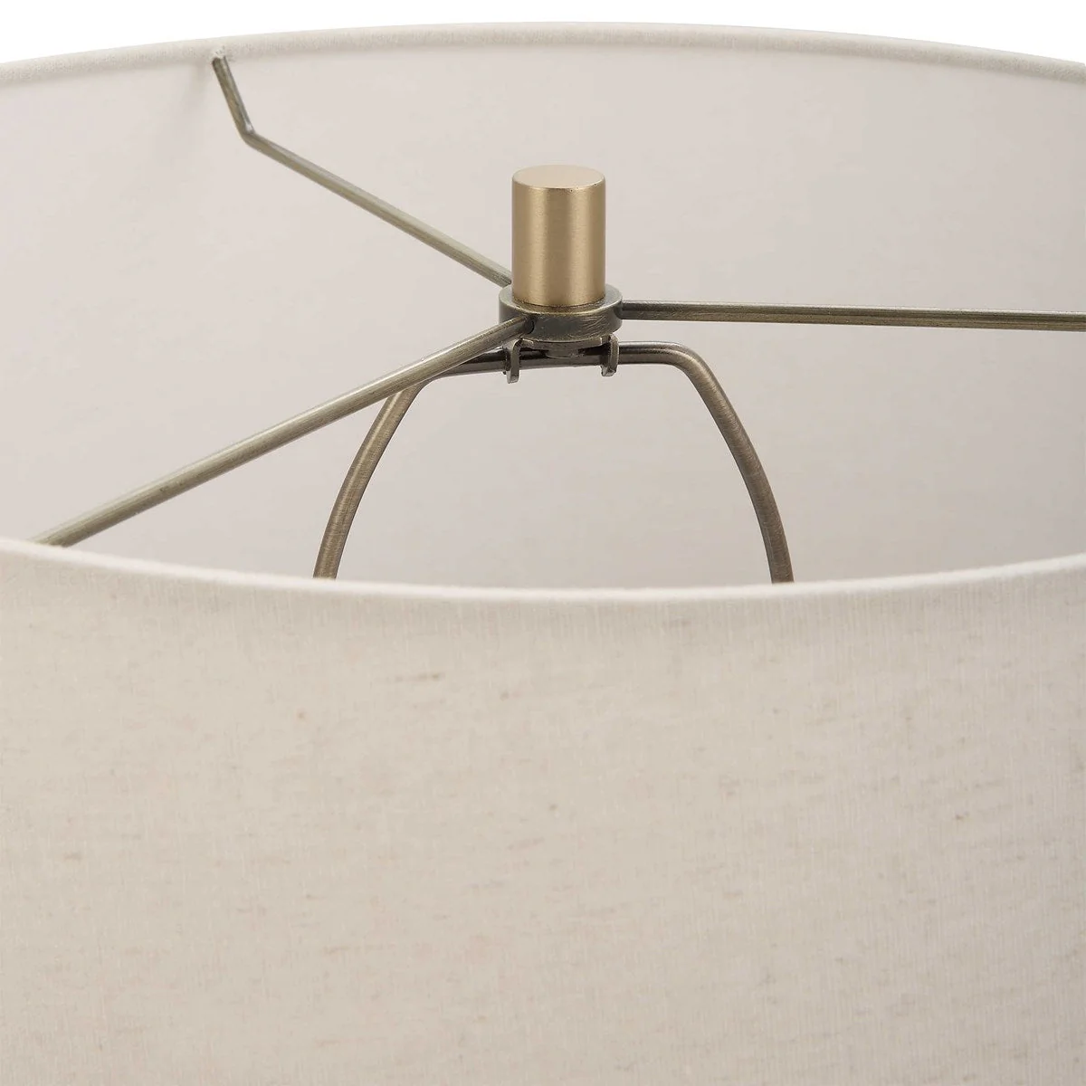 Uttermost Lunia Smoky Gray Glass Table Lamp With Oatmeal Linen Shade - Image 6