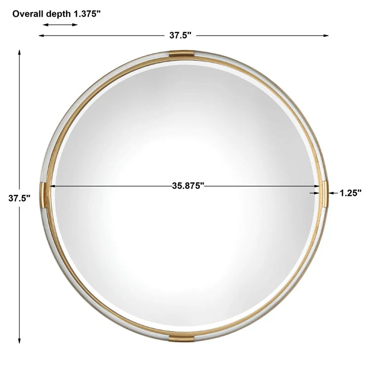 Uttermost Mackai Metallic Gold Leaf Iron and Acrylic Round Mirror - Image 3