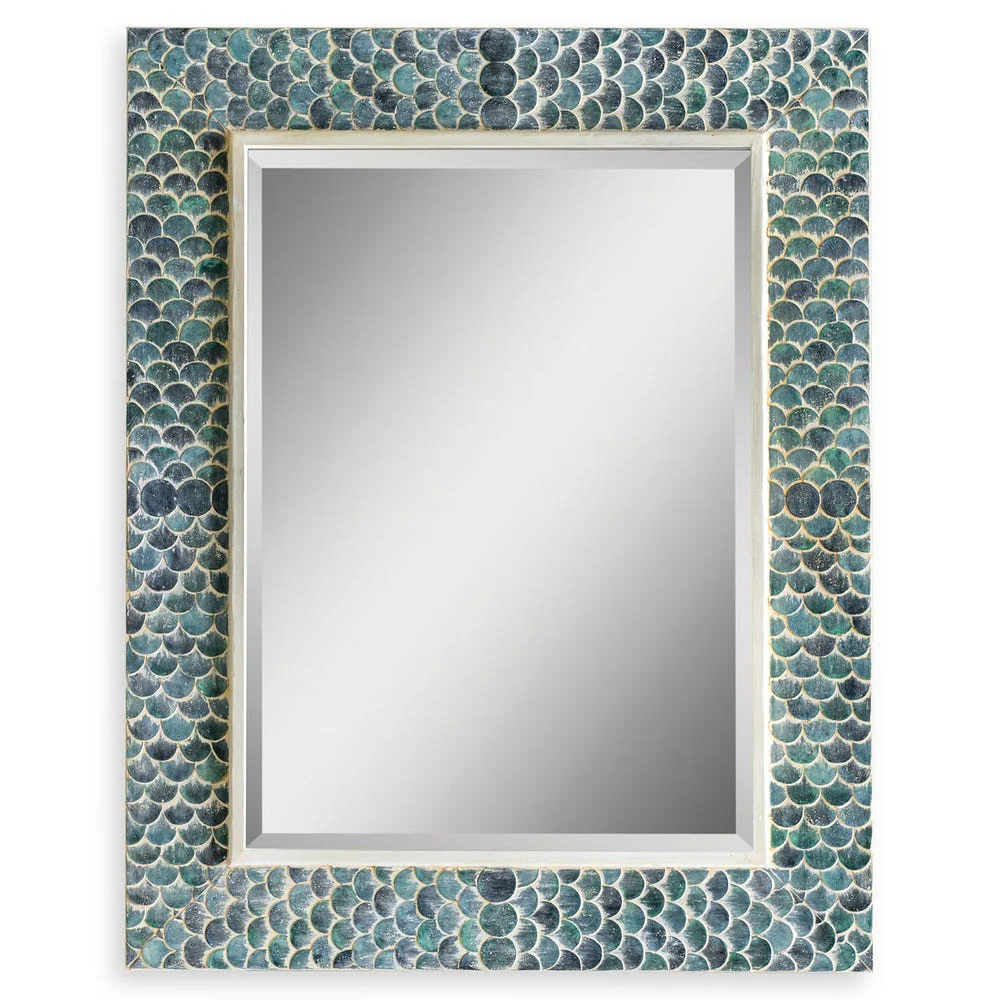 Uttermost Makaria Blue Mermaid Scales Mirror - Image 3