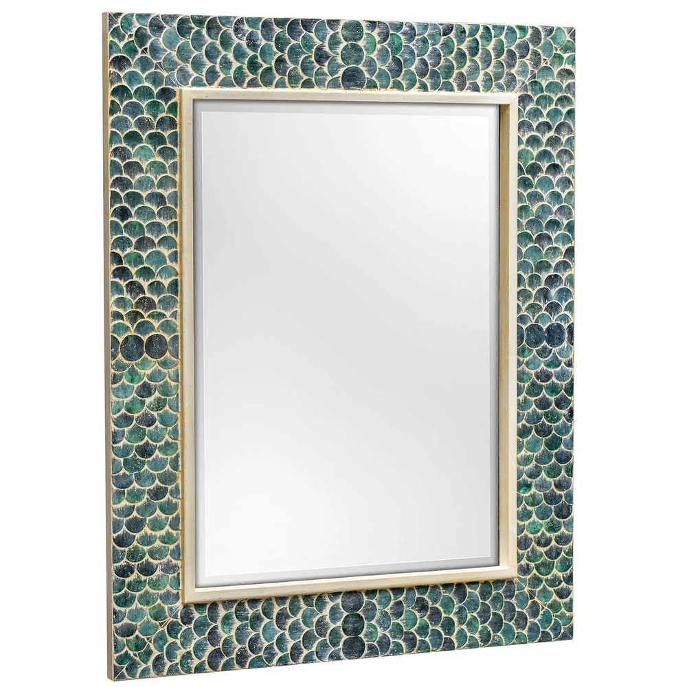 Uttermost Makaria Blue Mermaid Scales Mirror - Image 4