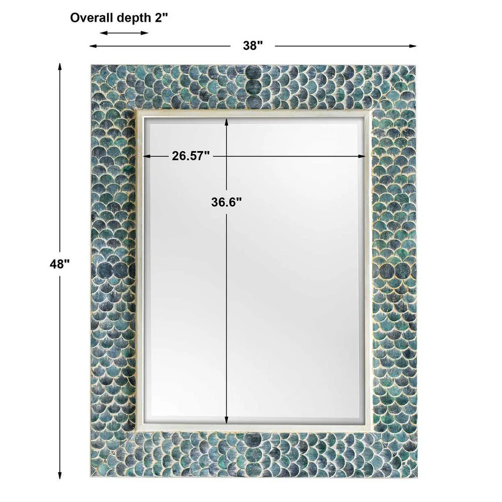 Uttermost Makaria Blue Mermaid Scales Mirror - Image 5
