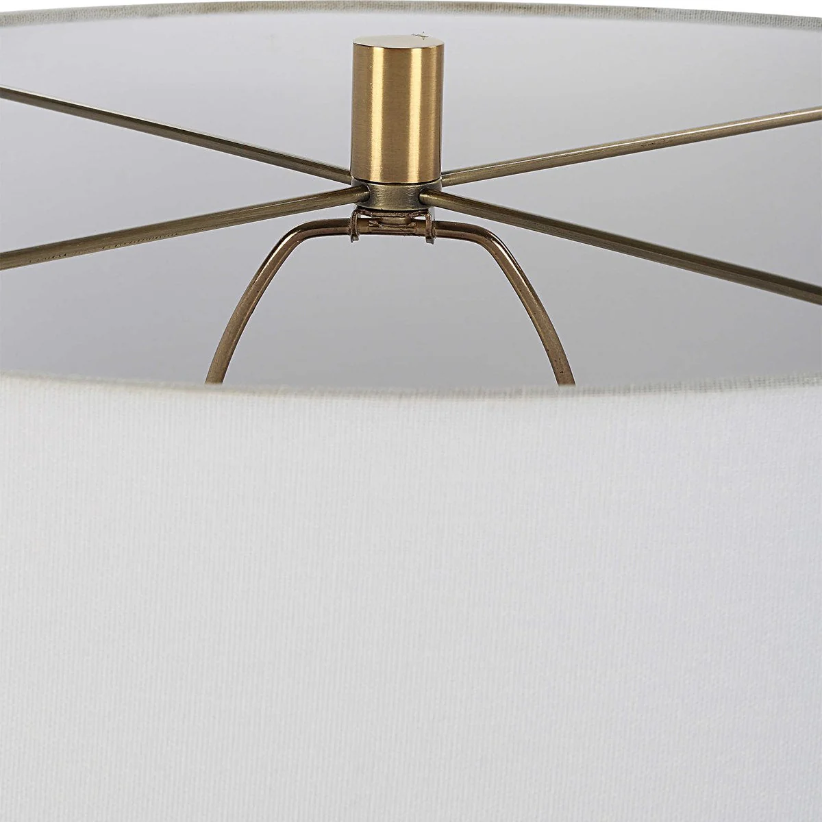 Uttermost Malaga Aged Bronze Ceramic Table Lamp With White Linen Shade - Image 7
