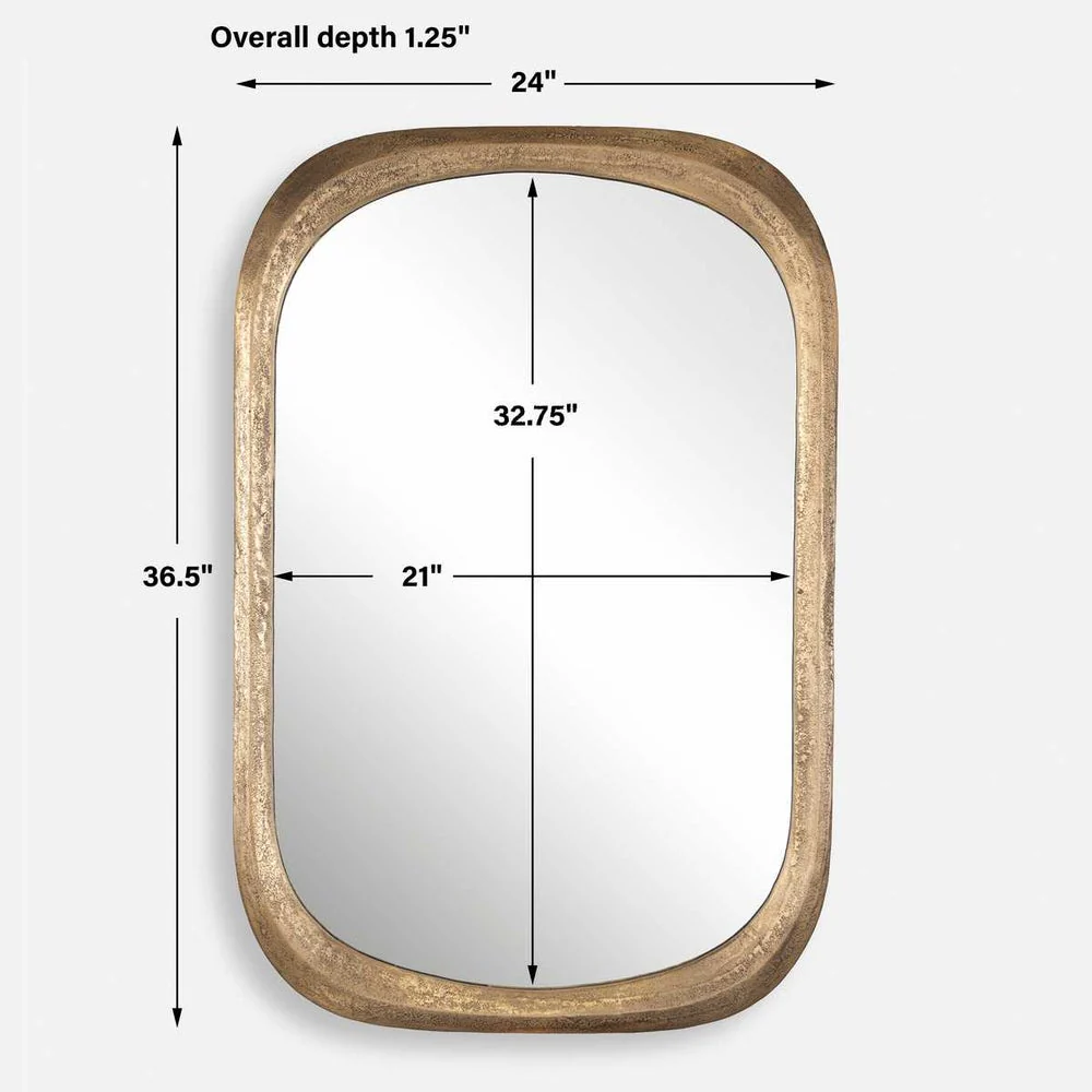 Uttermost Malone Finished Brass Mirror - Image 6