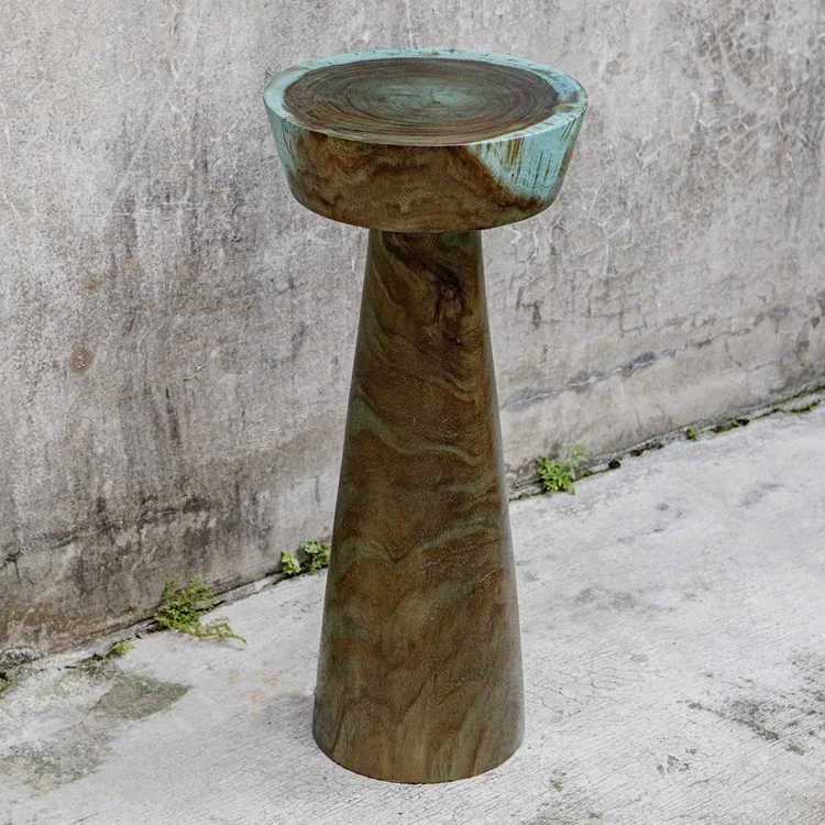 Uttermost Mano Blue Green Suar Wood Drink Table - Image 2