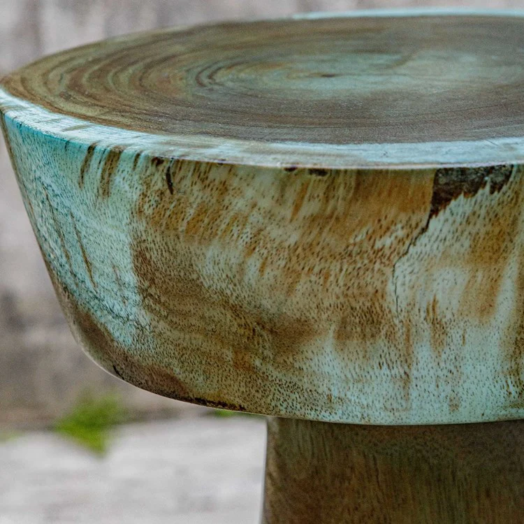 Uttermost Mano Blue Green Suar Wood Drink Table - Image 5