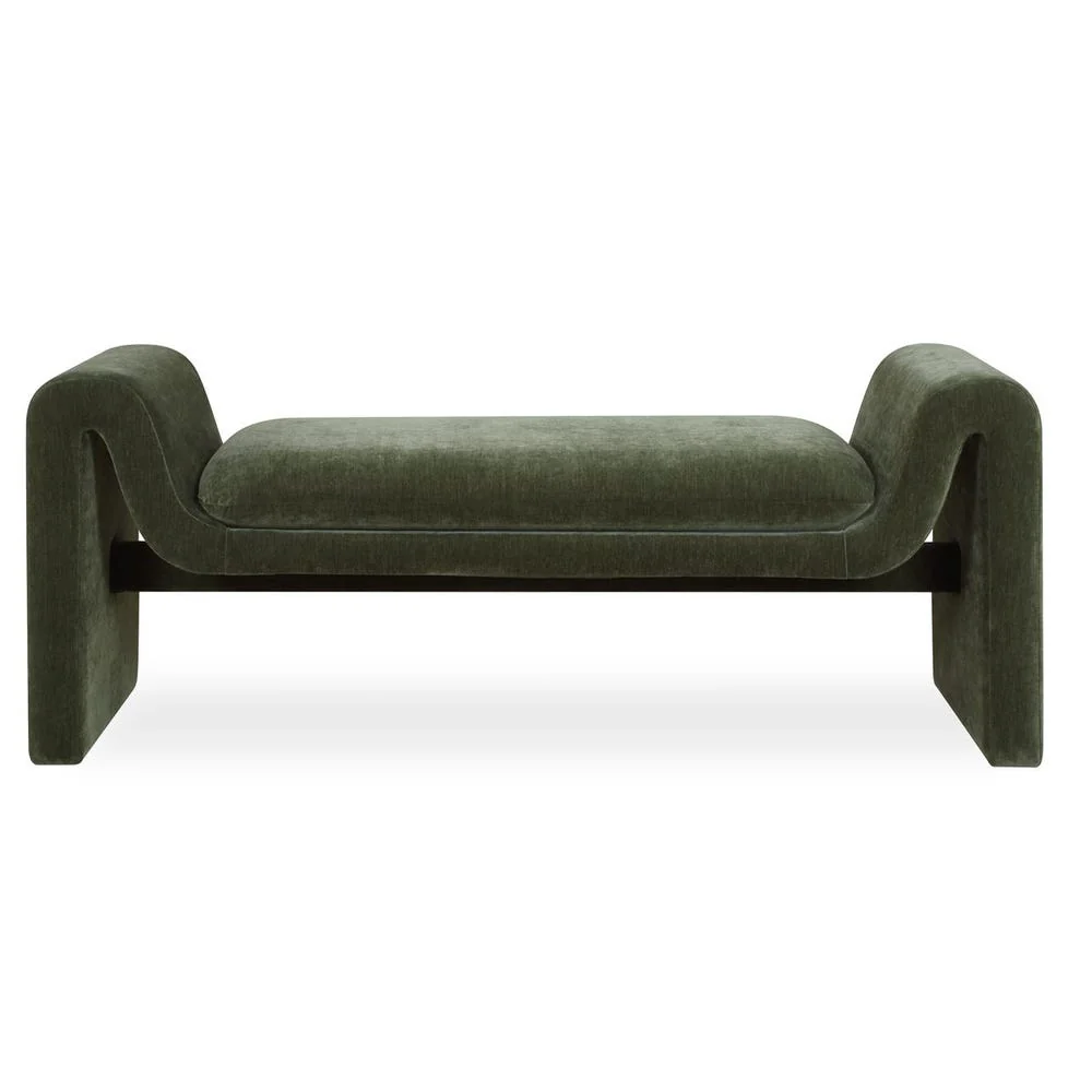 Uttermost Manson Moss Velvet Upholstered Bench - Image 4