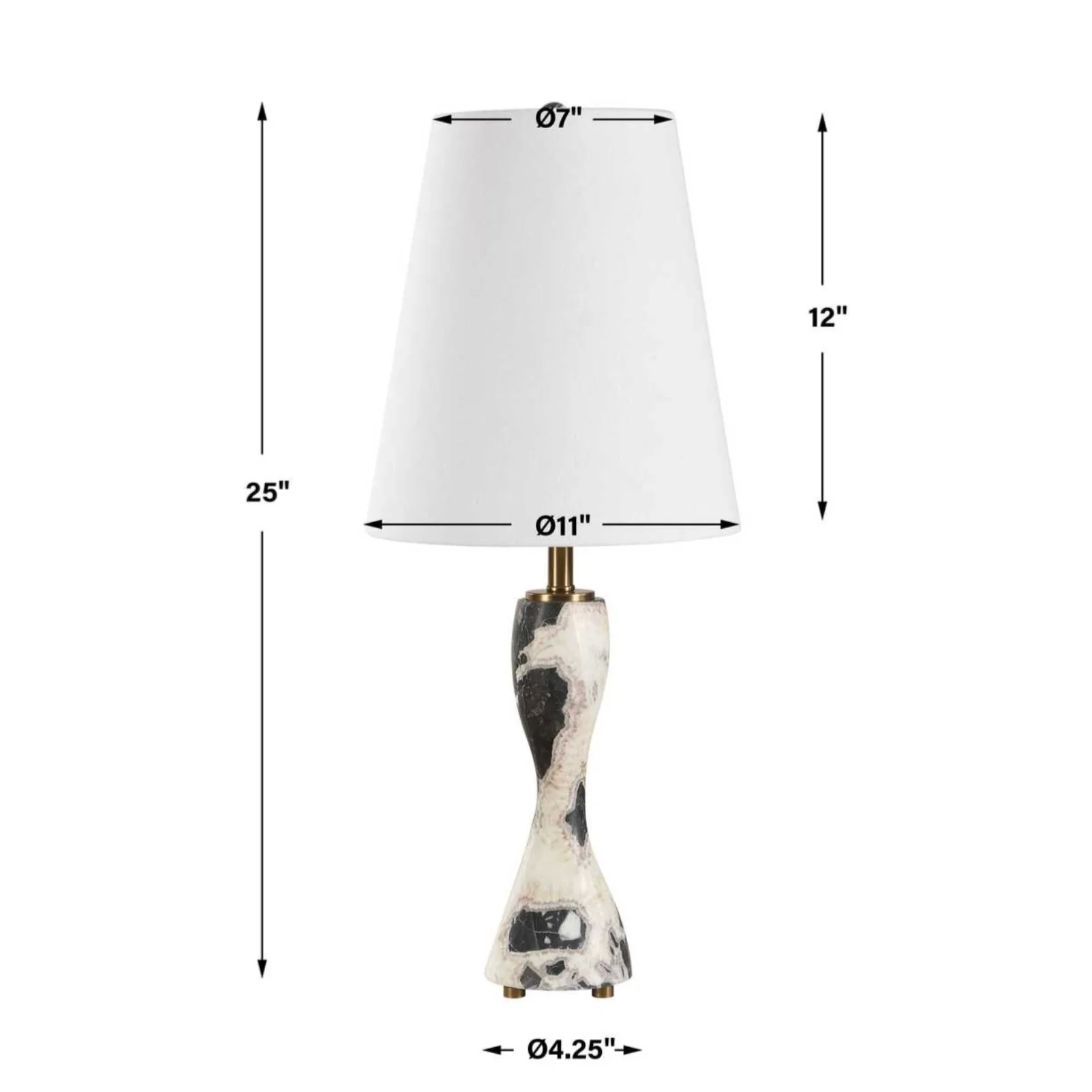 Uttermost Marcela Black And White Marble Buffet Lamp - Image 7