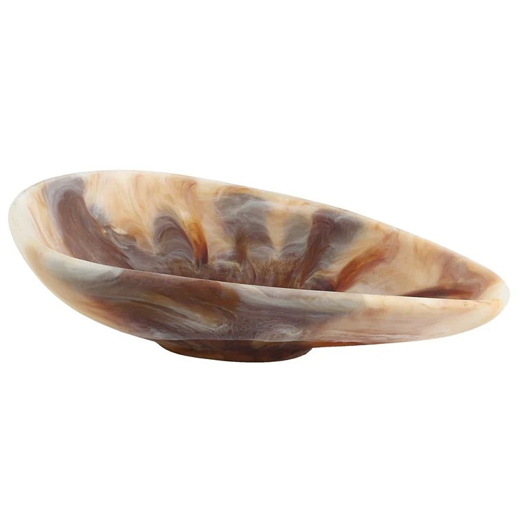 Uttermost Marchena Caramel Swirl Marbleized Finish Organic Shaped Bowl - Image 5