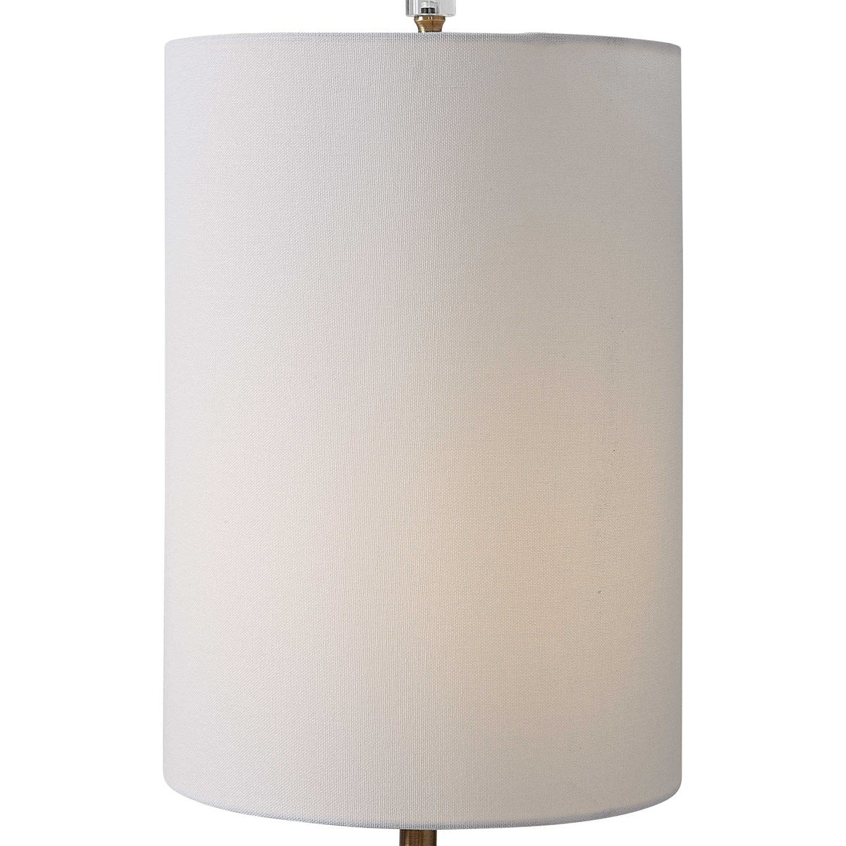 Uttermost Margo Antiqued Brass and Crystal Buffet Lamp With White Linen Shade - Image 5