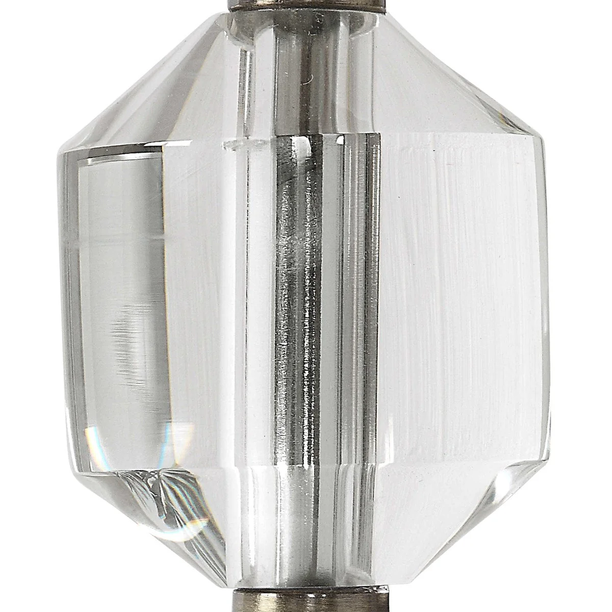 Uttermost Margo Antiqued Brass and Crystal Buffet Lamp With White Linen Shade - Image 6