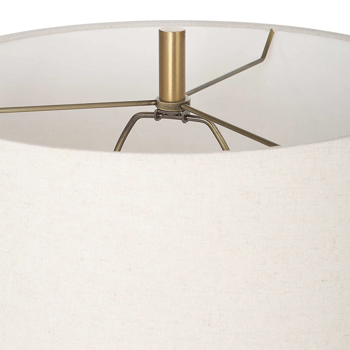 Uttermost Marille Ivory Stone Table Lamp With Light  Khaki Shade - Image 8