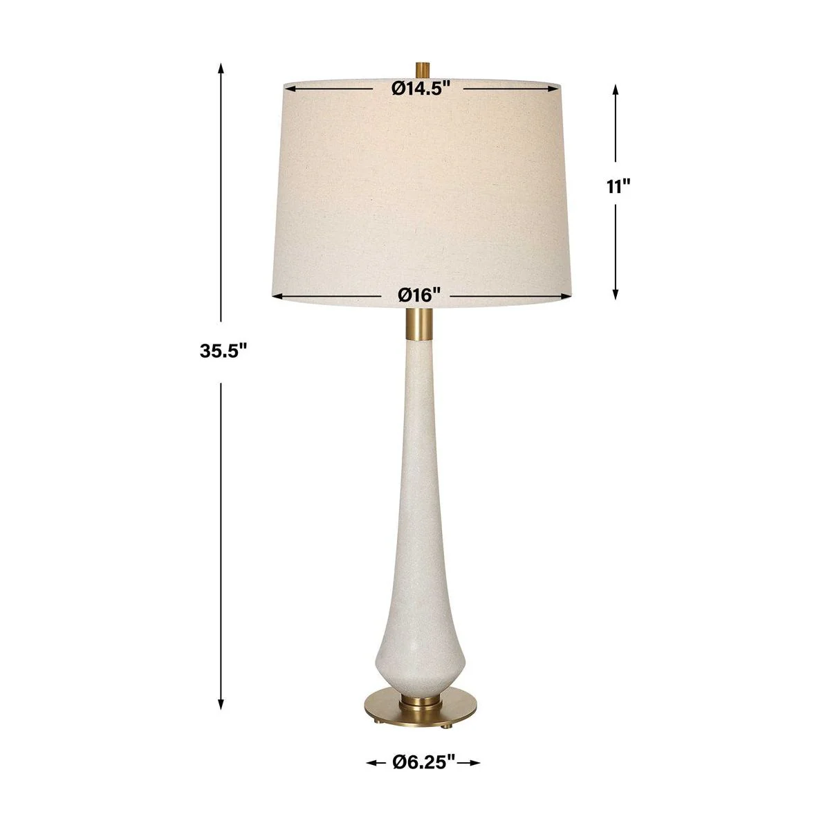 Uttermost Marille Ivory Stone Table Lamp With Light  Khaki Shade - Image 9