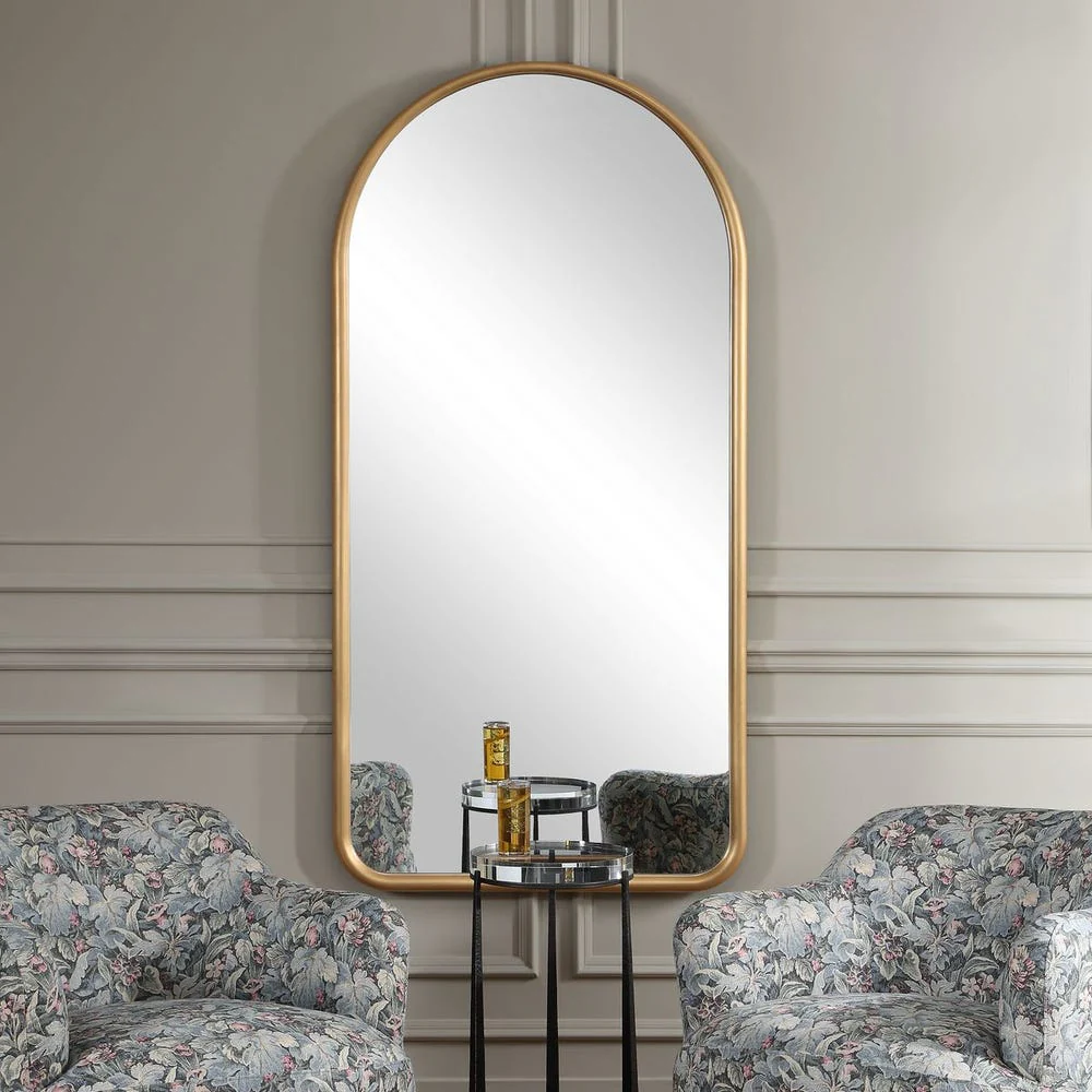 Uttermost Marvell Heavily Antique Gold Arch Mirror